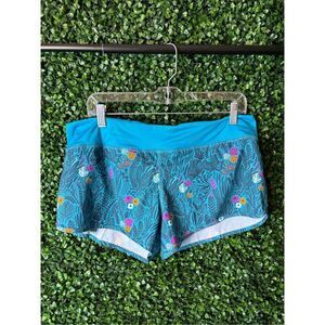 Rabbit NWT Lined Catch Me If You Can Peacock Blur Printed Shorts Sz XL